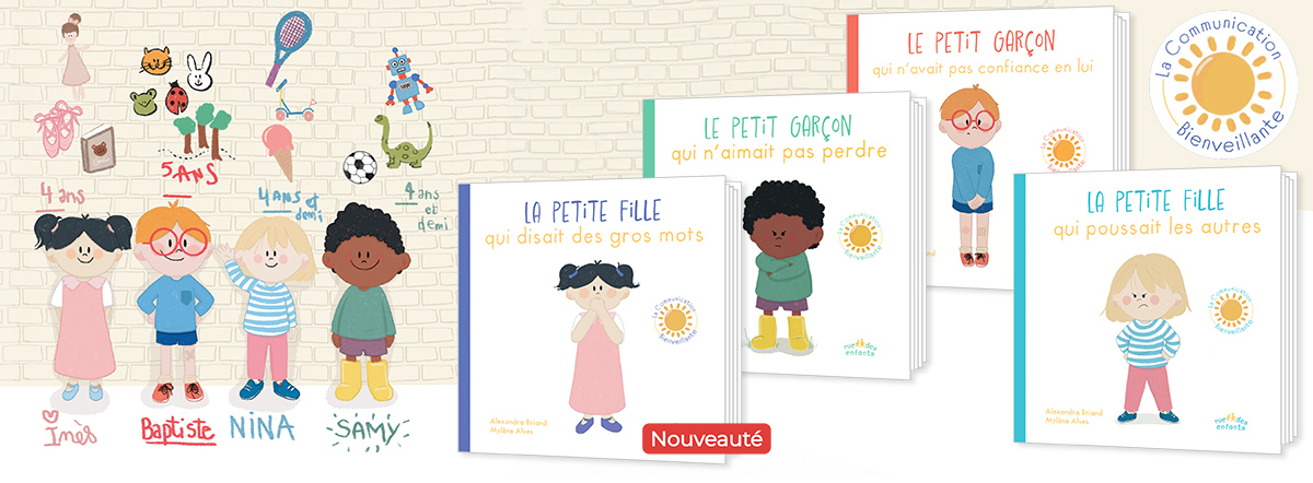 La petite fille qui poussait les autres / Le petit garçon qui n'aimait pas perdre / Le ptit garçon qui n'avait pas confiance en lui / La petite fille qui disait des gros mots